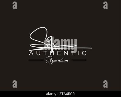 SQ Signature Logo Template Vector (VEKTOR für SIGNATUR-Logos). Stock Vektor