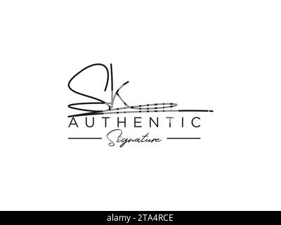 SK Signature Logo-Vorlage Vektor. Stock Vektor