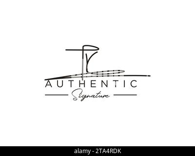 TR Signature Logo Template Vector (Vorlagenvektor für das TR-Logo) Stock Vektor