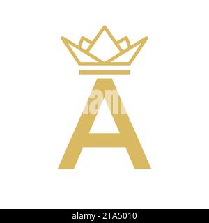 Anfangsbuchstabe A Crown Logo. Kronenlogo für Beauty, Fashion, Star, elegant, Luxury Schild Stock Vektor