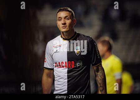 Bruno Duarte während der Liga Portugal 23/24 Spiel zwischen dem SC Farense und dem FC Arouca, Estadio de Sao Luis, Faro, Portugal. (Maciej Rogowski) Stockfoto