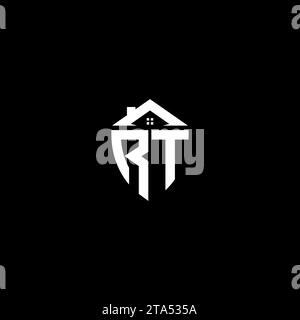 RT Initialen Premium-Logo-Monogramm mit Home Designs und modernen Vorlagen Stock Vektor
