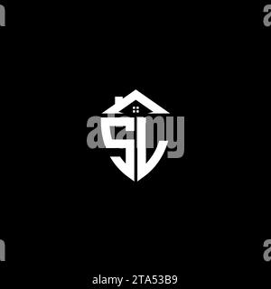 Premium-Logo-Monogramm mit SL Initialen und modernen Vorlagen im Home Design Stock Vektor