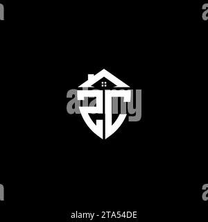 ZC Initialen Premium Shield Logo Monogramm mit modernen Vorlagen Stock Vektor