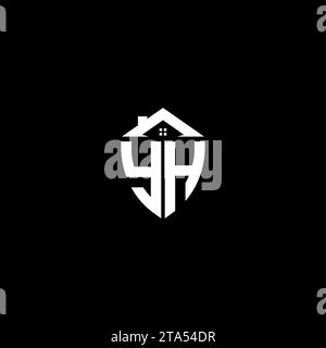 YH Initialen Premium Shield Logo Monogramm mit modernen Vorlagen Stock Vektor