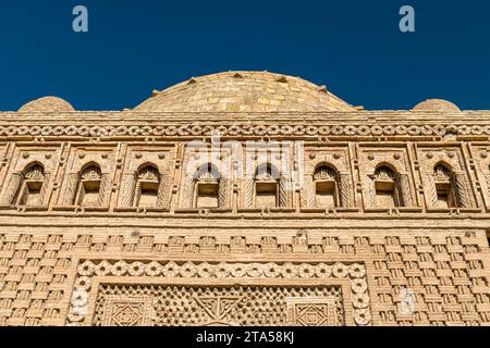 Nahaufnahme des Mausoleums von Ismmoil Samoniy, Usbekistan, Buchara. Hintergrundbild des historischen Gebäudes Stockfoto