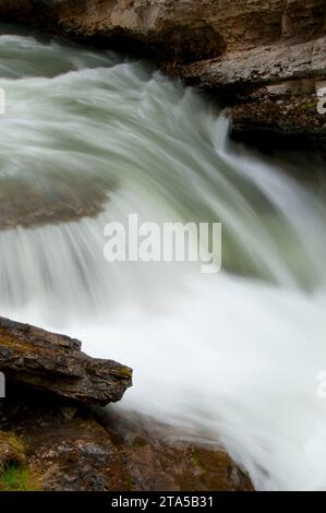 Johnston Creek entlang Johnston Canyon Trail, Banff Nationalpark, Alberta, Kanada Stockfoto