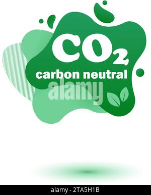 Neutraler CO2-Stempel. Stiker-neutrale Kohlenstoffdioxyd-Bilanz Stock Vektor