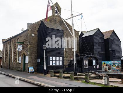 Hastings Fisherman's Museum und Hütten Stockfoto