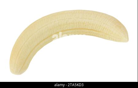 Geschälte Banane isoliert auf weißem Hintergrund mit Beschneidungspfad Stockfoto