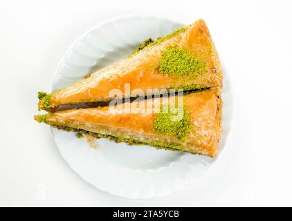 Verschiedene traditionelle türkische Desserts; köstliches Dessert Baklava, türkischer Name; havuc dilim baklava Stockfoto
