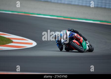 Johan Zarco aus Frankreich und LCR Honda Castrol fahren während des Moto GP Valencia Tests am 28. november 2023 auf dem Ricardo Tormo Circuit (Cheste, Moto GP Vale) Stockfoto