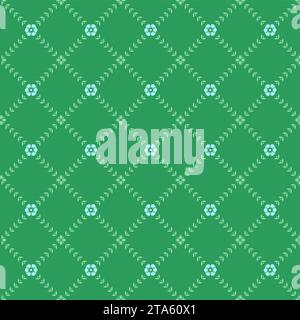 Nahtloses abstraktes Blumenmuster. Grüner Vektorhintergrund. Geometrische Blattverzierung. Stilvolles Grafikdesign. Stock Vektor