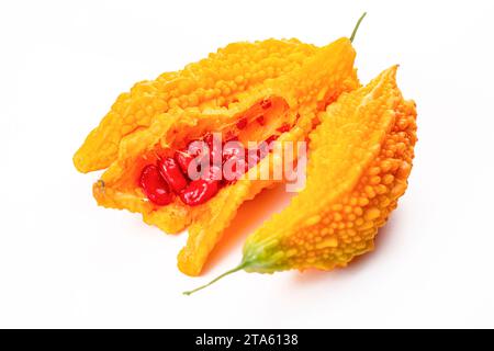 Sein lateinischer Name ist Momordica charantia L. und er gehört zur Familie der Cucurbitaceae und ist unter den Menschen als der potente Granatapfel bekannt. Turk Stockfoto