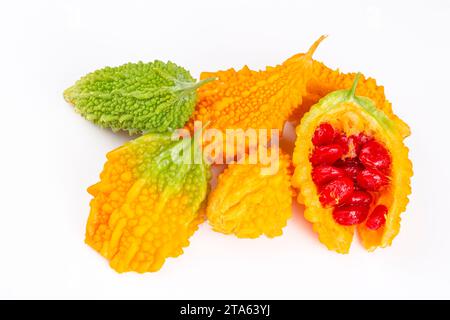 Sein lateinischer Name ist Momordica charantia L. und er gehört zur Familie der Cucurbitaceae und ist unter den Menschen als der potente Granatapfel bekannt. Turk Stockfoto