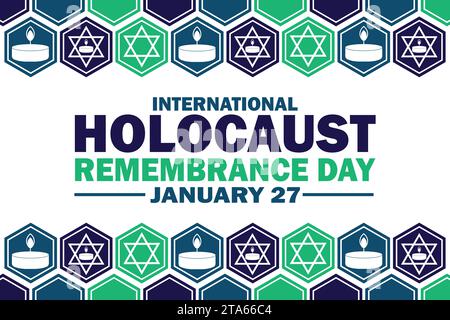 Internationaler Holocaust-Gedenktag .Vektor-Illustration. Januar 27. Hintergrund für Poster, Banner, Grußkarte. Stock Vektor