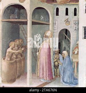 Quaratesi Polyptychon: St. Nicholas rettet drei Jugendliche aus der Sole 1425 von Gentile da Fabriano Stockfoto