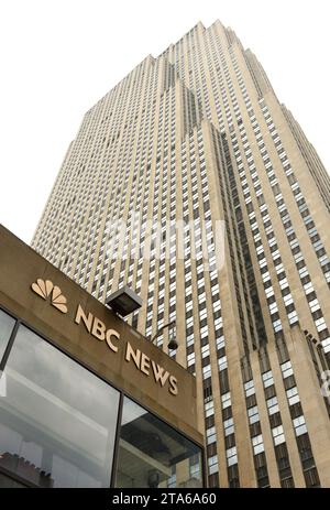 New York, USA - 26. Mai 2018: NBC Studios im historischen Rockefeller Plaza von 30 in New York City. Stockfoto