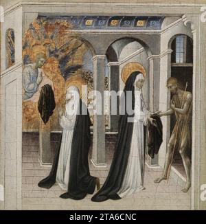 St. Katharina von Siena und der Bettler 1460er Jahre von Giovanni Di Paolo Stockfoto