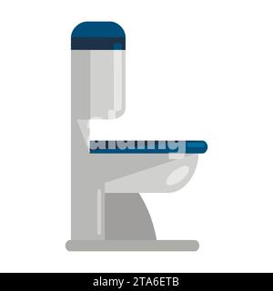 Flaches Symbol der Toilettenschüssel isoliert auf weißem Hintergrund. Stock Vektor