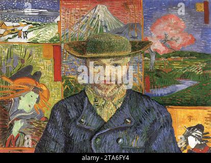 Porträt von Père Tanguy (Detail) Herbst 1887, Paris von Vincent Van Gogh Stockfoto