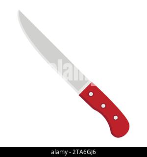 Messersymbol im flachen Stil. Schild für Küchenutensilien. Vektor Stock Vektor