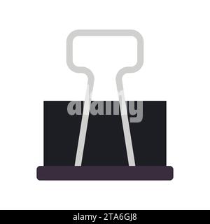 Schreibwaren Binder Clip-Symbol isoliert auf weißem Hintergrund. Vektorabbildung Stock Vektor
