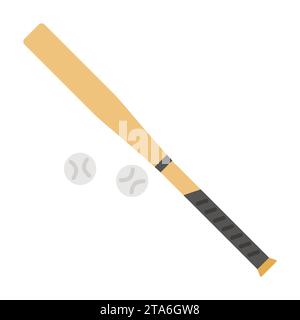 Baseballschlägerball-Symbol flach isoliert auf weißem Hintergrund Stock Vektor