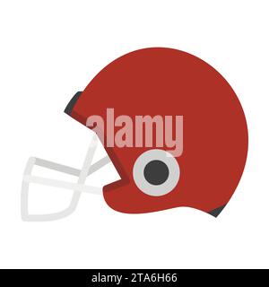 American Football Helm oder Red Rugby Helm flache Icon Vektor Stock Vektor