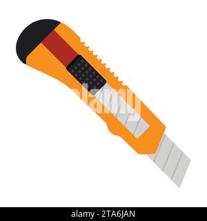 Schreibwarenmesser Symbol isoliert auf weißem Hintergrund. Vektorabbildung Stock Vektor