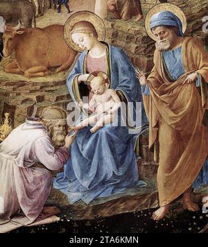 Verehrung der Könige (Detail) um 1445 von Fra Angelico Stockfoto