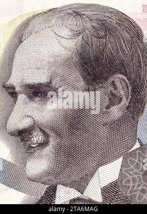 Mustafa Kemal Atatürk (1881-1938). Porträt von türkischen Banknoten Stockfoto