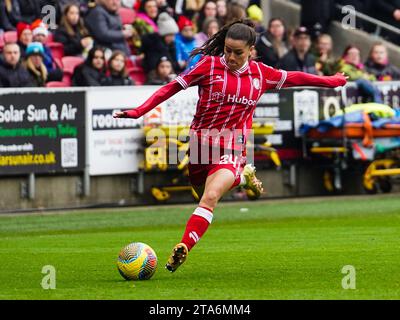 Bristol, Großbritannien. November 2023. Ashton Gate Stadium Manchester United Frauen treten im Ashton Gate Stadium, Bristol, Vereinigtes Königreich gegen Bristol City Women auf, was zu einem 2-0 Sieg gegen Manchester am 26/11/2023 führte Veronica Iweanya/SPP (Veronica Iweanya/SPP) Credit: SPP Sport Press Photo. /Alamy Live News Stockfoto