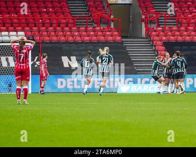 Bristol, Großbritannien. November 2023. Ashton Gate Stadium Manchester United Frauen treten im Ashton Gate Stadium, Bristol, Vereinigtes Königreich gegen Bristol City Women auf, was zu einem 2-0 Sieg gegen Manchester am 26/11/2023 führte Veronica Iweanya/SPP (Veronica Iweanya/SPP) Credit: SPP Sport Press Photo. /Alamy Live News Stockfoto