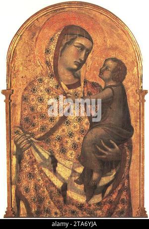 Madonna und Kind (Detail eines Polyptychons) 1320 von Pietro Lorenzetti Stockfoto