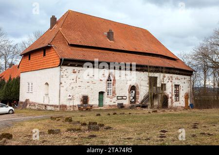 Schloss Katlenburg, Bücherscheune, Buchrettungsprojekt, Katlenburg-Lindau, Landkreis Northeim, Niedersachsen, Deutschland Stockfoto