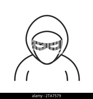 Hacker Line Symbol Computersicherheit. Stock Vektor