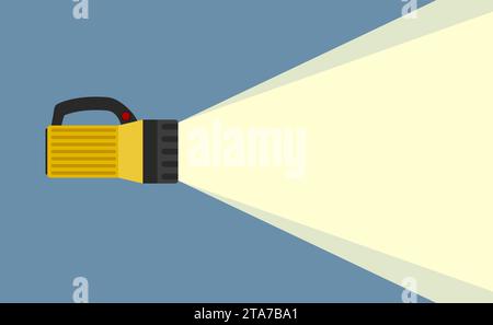 Taschenlampe mit Projektionsscheinwerfer auf Banner. Platzieren für Ihren Text. Abstrakter Hintergrund Concept Design. Vektorabbildung. Stock Vektor