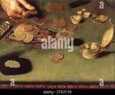 Der Geldgeber und seine Frau (Detail) 1514 von Quentin Massys Stockfoto