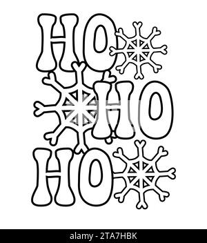 Vektor groovige Weihnachten Santa ho ho ho Buchstaben lokalisiert auf weißem Hintergrund Stock Vektor