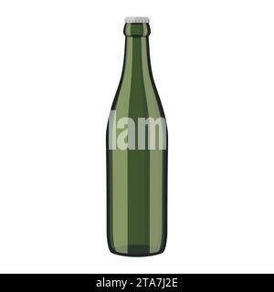 Bierflaschensymbol isoliert auf weißem Hintergrund. Vektorabbildung Stock Vektor