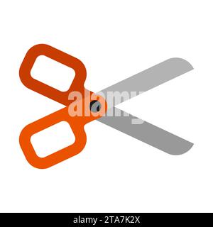 Schere-Symbol in flacher Ausführung isoliert auf weißem Hintergrund. Vektorabbildung Stock Vektor