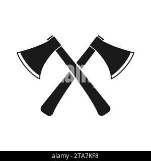 Symbol für überkreuzte schwarze Achsen auf weißem Hintergrund. Vektorabbildung Stock Vektor
