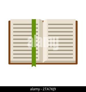 Öffnen Sie das Buch auf weißem Hintergrund. Vektorabbildung Stock Vektor