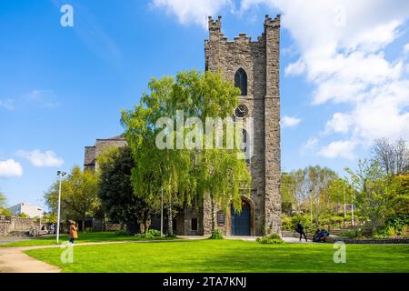 Fassade der St. Audoen's Church, gegründet im 12. Jahrhundert, im Stadtzentrum von Dublin, Irland Stockfoto