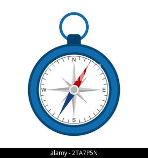 Kompasssymbol auf weißem Hintergrund. Vektorabbildung Stock Vektor