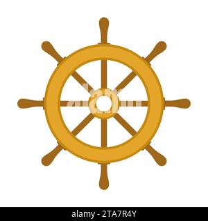 Lenkradsymbol auf weißem Hintergrund. Stock Vektor