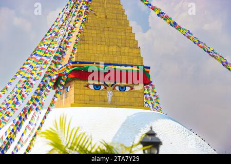 UNESCO-Weltkulturerbe Boudhanath Stupa aka Bouddha in Kathmandu, Nepal Stockfoto