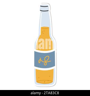 Aufkleber Flasche Bier isoliert Vektor. Lagerbier Stock Vektor