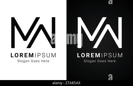 Luxuriöses Initial MW- oder WM-Monogramm-Logo-Design mit Textbuchstaben Stock Vektor